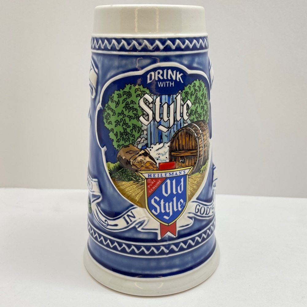 Vintage 1982 Ceramarte Heileman Brewery Old Style Beer Mug Stein Cup Handcrafted